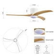 thumbnail image 3 of 52" Solid Wood Ceiling Fan with Light and Remote Control,Flush Mount Ceiling Fan with 3 Solid Wood Blades,Noiseless Reversible Motor,6 Speeds, Timeable,Ventilador for Living Room,Bedroom,Natural, 3 of 8