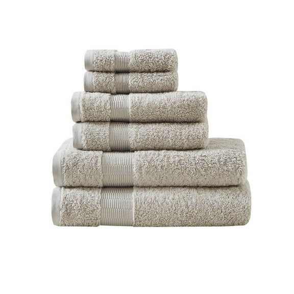 Ergode Luxury Egyptian Cotton 6 Piece Towel Set - Soft, Silky, and Sustainable - Gold Seal Certified - 650gsm - Made in Green by OEKO-TEX - Machine Washable - Indulge in Opulent Luxury!