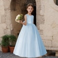 thumbnail image 4 of DISKEBUISS Children's Princess Dress Dressy Round Neck Sleeveless Mesh Tulle Gown for Birthday Parties & Family Gatherings, 4 of 5