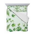 thumbnail image 7 of Quilts Queen Size Bedding Set, Spring Botanical Lightweight Quilted Comforter, Green Ivy Ferns Oak Leaves Light Blue Soft Reversible Bedspread Coverlet with Pillow Covers for All Season, 90" x 96", 7 of 7