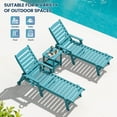 thumbnail image 5 of SERWALL Adirondack Outdoor Side Table, All Weather Use Double Layer Patio Side Table, HIPS Rectangular End Table- Tiffany, 5 of 9