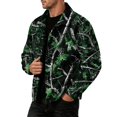 thumbnail image 4 of Havenx Men's Camo Corduroy Jacket Long Sleeve Button Down Shirts with Pockets Lapel Collar Camouflage Print Coats Vintage Casual Western Fall Winter Clothes,Green M, 4 of 6