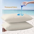 thumbnail image 4 of Cream Lumbar Pillow Covers 20x12 Inch Set of 2, Farmhouse Solid Beige Color Modern Art Waterproof Outdoor Pillow Covers, Decorative Cushion Pillowcases for Couch, Sofa, Bed, Garden, Patio, 4 of 9