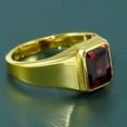 thumbnail image 3 of 14K Yellow Gold Plated Garnet Ring For Men, 925 Sterling Silver Ring, Handmade Ring, Grooms Ring, AAA Quality Ring, Statement Ring, Personalised Ring Gift, 3 of 3