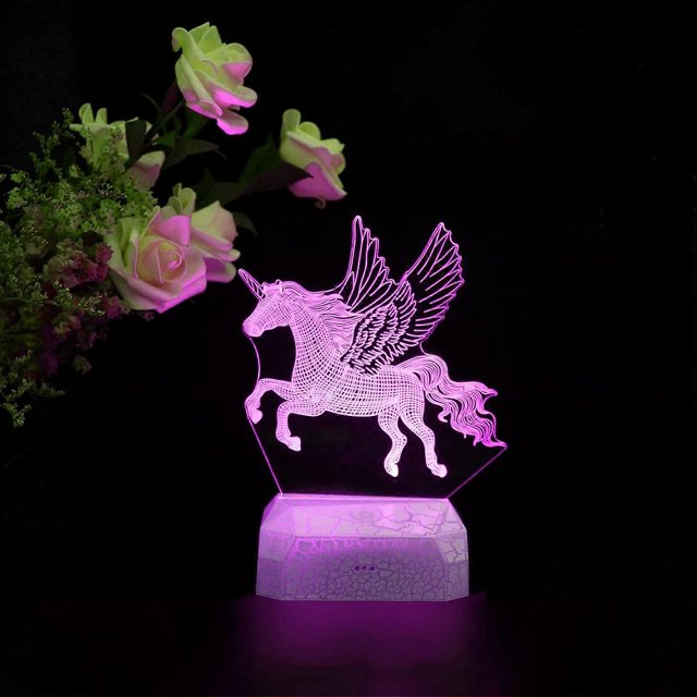 Luz nocturna de unicornio para niños, iluminación 3D, 16 colores, lámpara de noche variable, control remoto, ideas de regalo festivo y de cumpleaños para niños, cumpleaños, San Valentín.