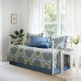 thumbnail image 2 of Madison Park 6-Piece Adult Twin Scalloped Daybed Cover Set with Bedskirt and Decorative Pillow, Classic Lightweight Quilting Daybed Set, Blue, 2 of 8
