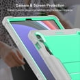 thumbnail image 6 of Allytechgroup Shockproof Case for Samsung Galaxy Tab S10 FE+ Plus 2025, Rugged Heavy Duty Protection Kickstand Shockproof Dual Layers Lightweight Case Cover for Galaxy Tab S10 FE+ 13.1", Green, 6 of 8