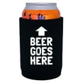 thumbnail image 1 of Beer Goes Here Arrow Up Funny Full Bottom Can Coolie (Black), 1 of 3