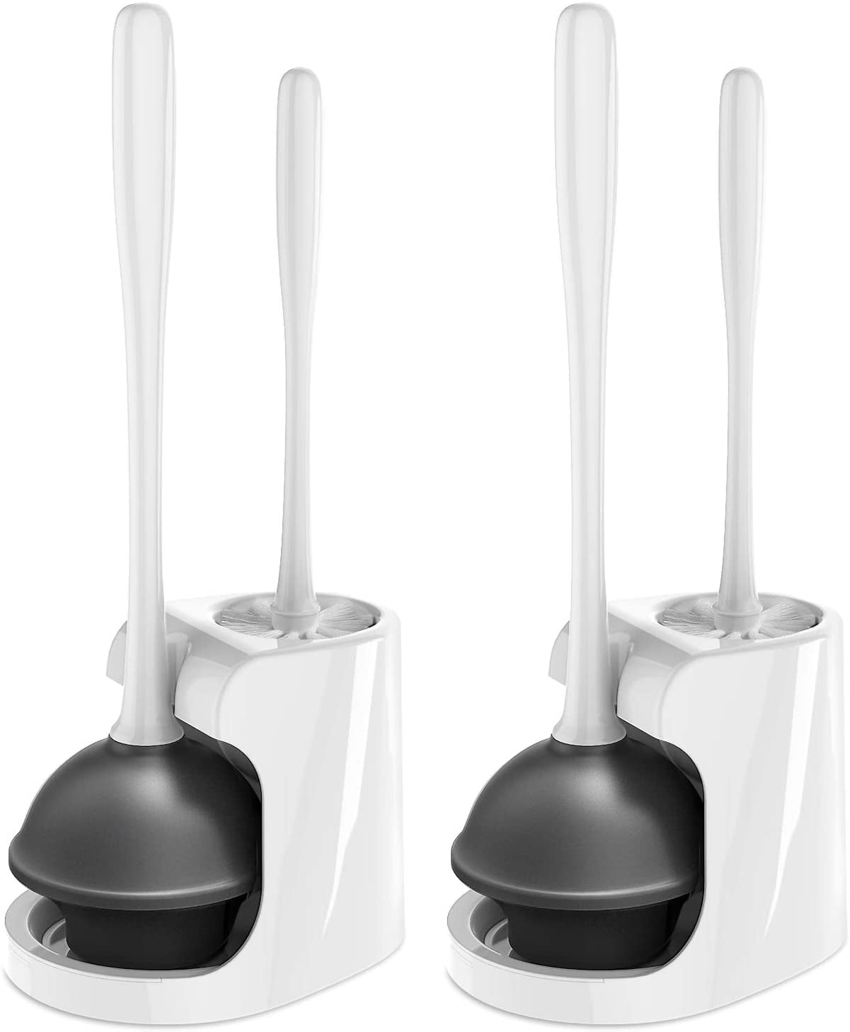 New Two-in-One Toilet Bowl Bathroom Plunger/Brush Cleaning Set 