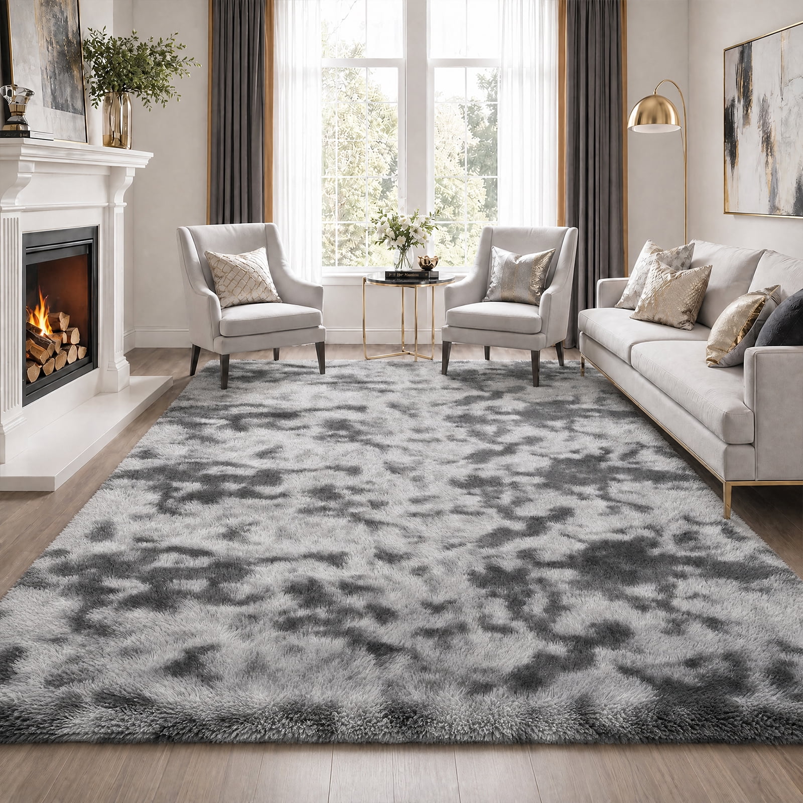 YEERSWAG 4'x6'Area Rugs Fluffy Rug Indoor Shaggy Rugs Area Rugs for Living Room Bedroom Carpet