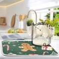 thumbnail image 5 of Yayeee Dish Drying Mat for Kitchen Counter 18"x24" Microfiber Absorbent Pad, Green Christmas Gingerbread, 5 of 7