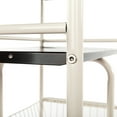 thumbnail image 3 of 4-Tier Kitchen Utility Storage Carts with Wheels, 17.32'' x 10.24'' x 40.94'' Shelf Trolley with 3 Mesh Wire Basket and 2 Shelving Unit, Standing Spice Storage Cart for Microwave Oven, White, S13808, 3 of 7