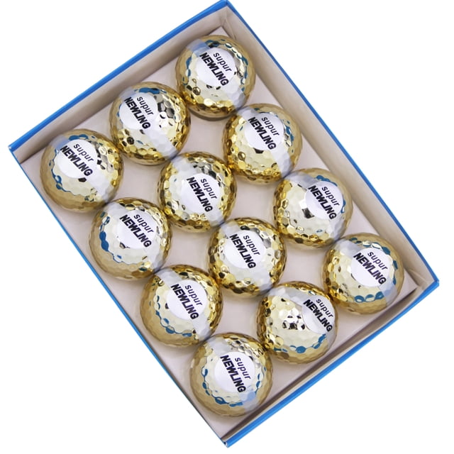 Pelotas de golf Ceremonia chapada Deporte Accesorios de golf Practica Bola en paquetes de caja Como regalos perfectos para eventos deportivos 12 piezas en una caja 1 conjunto Methold OD003017-04B