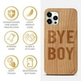 thumbnail image 4 of Case Yard Wooden Case Outside Soft TPU Silicone, Slim Fit Shockproof Wood Protective Phone Cover for Girls Boys Men and Women, Supports Wireless Charging Bye Boy Design case for iPhone-12/12-Pro, 4 of 7