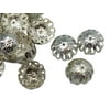15x6mm Silver Metal Flower Dome Bead Cap (50 Piece)