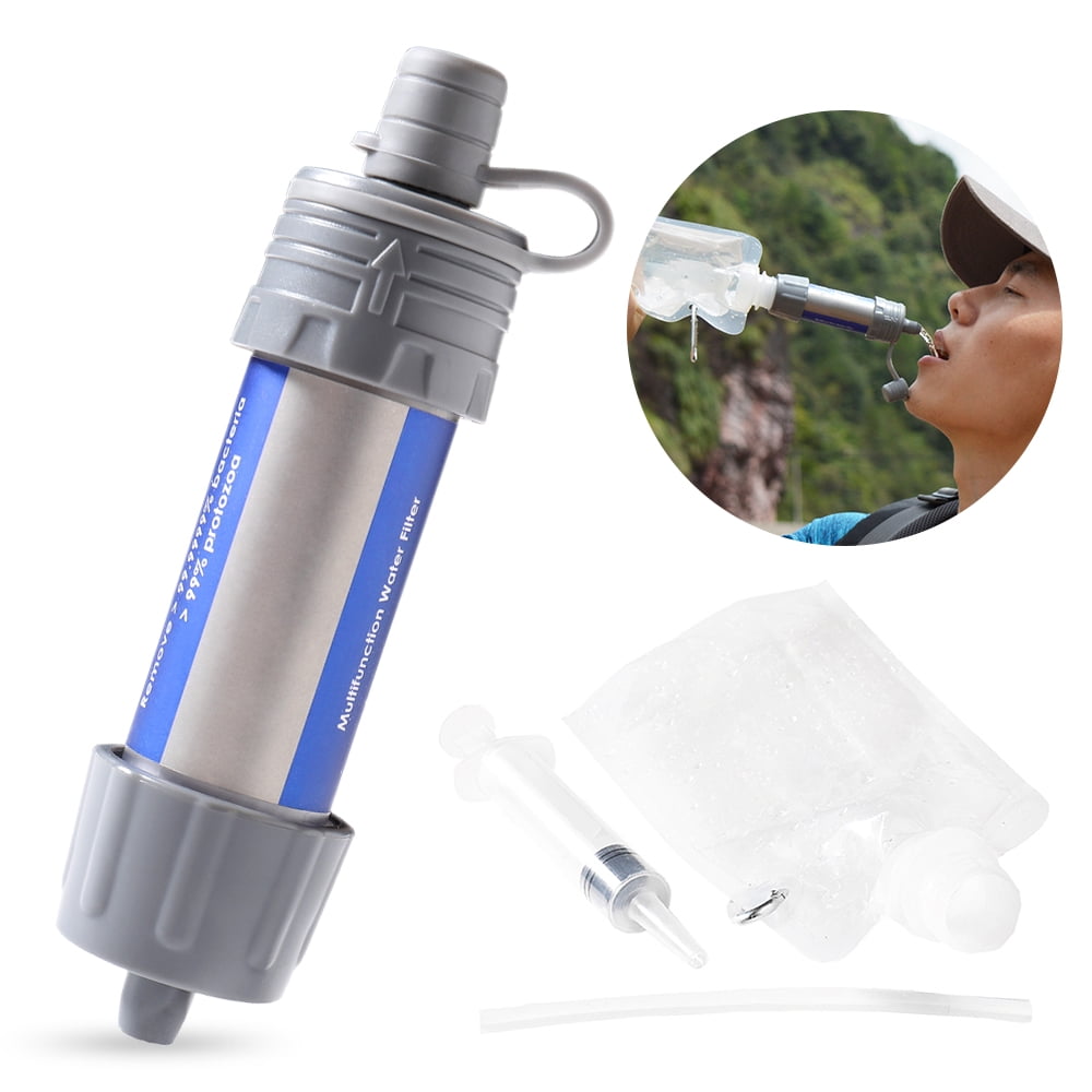Water Filter 1500L Portable Water Purification Straw Outdoor Survival Water Filtration kit 0.01 Micron Emergency Gear for Camping Hiking Traveling Family Life Backpacking and Emergency