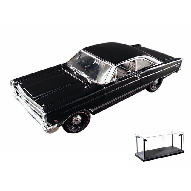 Diecast Car & LED Display Case Package - 1967 Ford Fairlane XL 427 R Code, Black - GMP 18803 - 1/18 Scale Diecast Model Toy Car w/LED Display Case