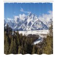thumbnail image 3 of Ambesonne Wyoming Shower Curtain, Magnificent Grand Teton, 69"Wx75"L, Green Multicolor, 3 of 3