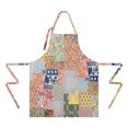 thumbnail image 2 of Pioneer Flower Floral Print Pattern Apron-Garden Aprons for Women with Pockets-Cotton Linen Waterproof Kitchen Cooking Gardening Aprons Adjustable for Kitchen,Cooking,BBQ and Salon 33x27 Inch, 2 of 7