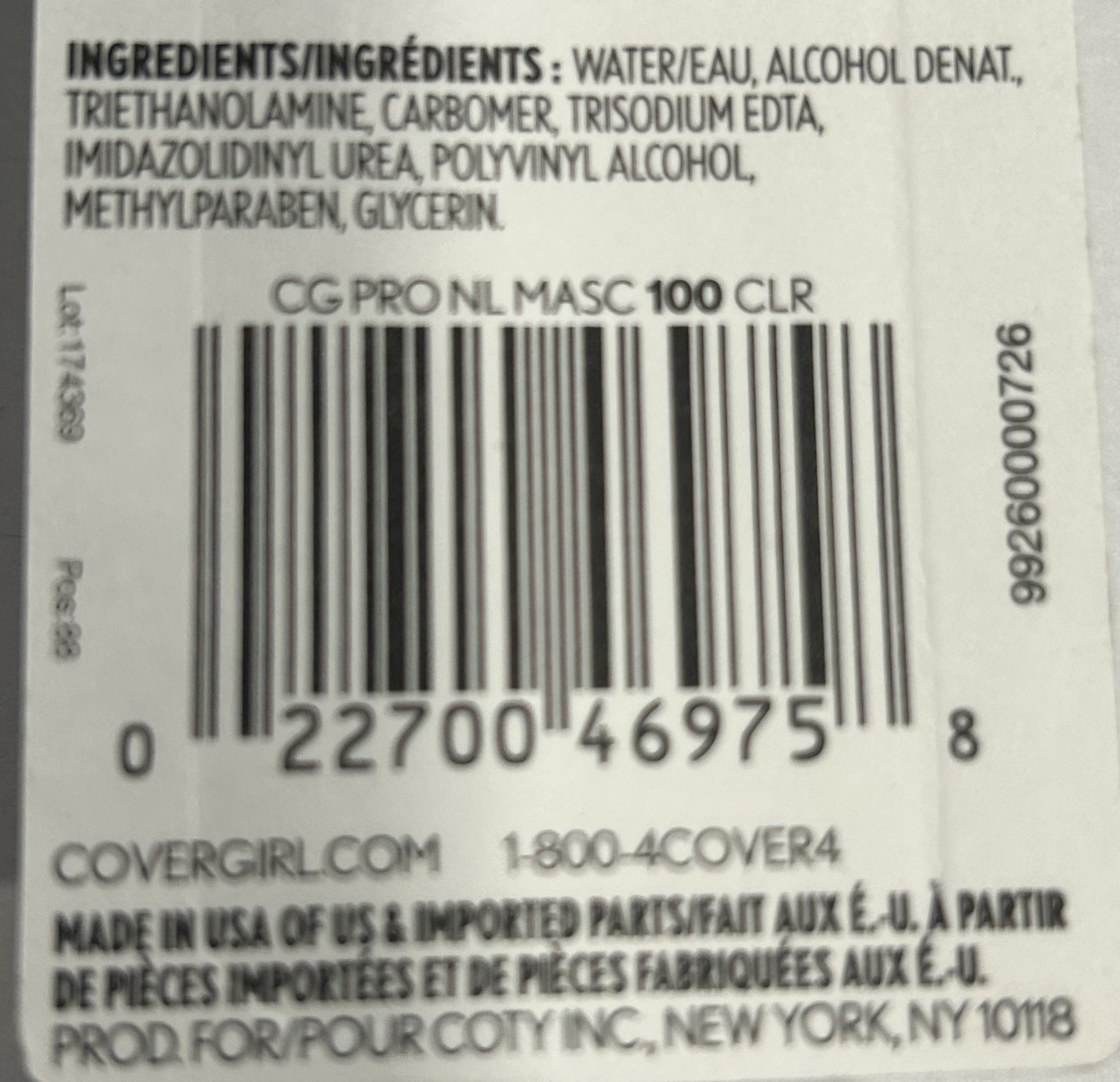 COVERGIRL Professional Natural Lash Mascara, 100-Clear .34 fl oz (Pack of 3)