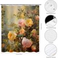 thumbnail image 2 of Floral Shower Curtain Watercolour Flowes Shower Curtains for Bathroom Vintage Hibiscus Bellis Perennis Lily Colourful Planta Flowers Decor Set with 12 Hooks 72x72 inches (C), 2 of 6