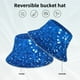 thumbnail image 2 of Fotbe A Blue Glitter Sombrero Tipo Pescador con Estampado – Sombrero de Sol de Algodón de Moda para Playa, Golf, Pesca, 2 of 6