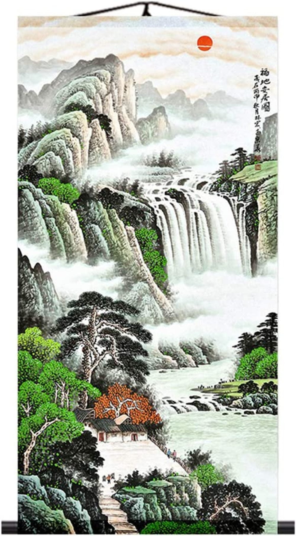 Codllyne China Landscape Painting Paradise Waterfalls Wall Deco Hanging