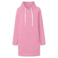 thumbnail image 4 of IWRICH Women's Oversized Hoodie Dress Warmy Casual Pullover Tops Split Hem Drawstring Long Sweatshirt with Pocket RD2 XL, 4 of 5