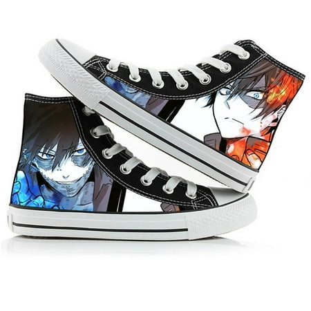 

3D Printed Unisex Anime My Hero Academia Canvas Sneakers for Kids Teens Adults Lace up High Top Walking Running Casual Sneakers Action Figures Deku Lightweight Shoes