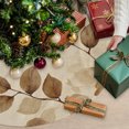 thumbnail image 3 of Beige Pumpkin Fall Christmas Tree Skirt 48 Inches, Thanksgiving Eucalyptus Leaves Retro Xmas Trees Skirt Mat Cover Decorations for Holiday Party Indoor Outdoor, 3 of 9