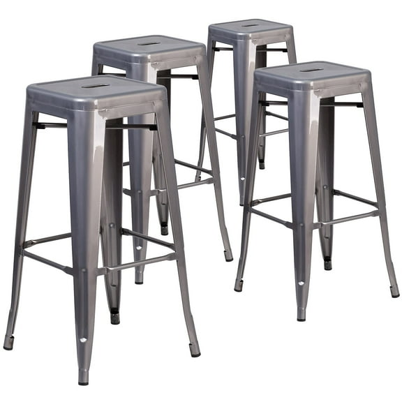 Flash Furniture 30'' High Backless Metal Indoor Barstool with Square Seat 4XUDGTP000430