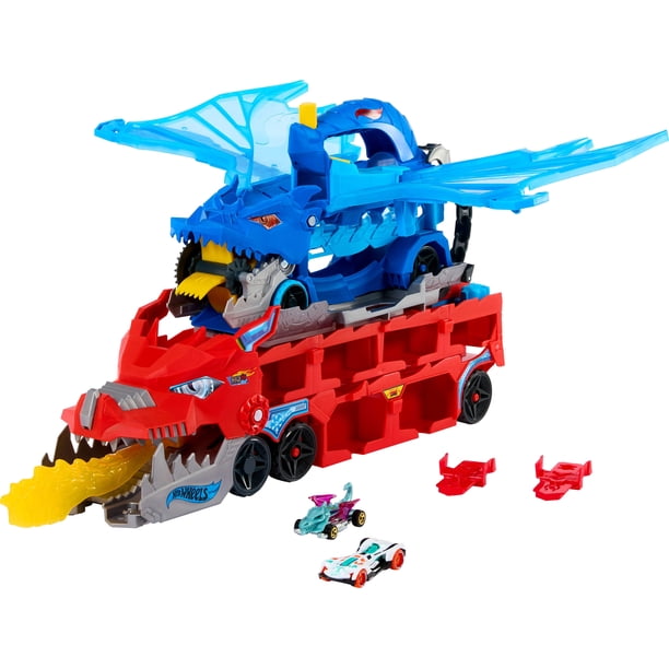 Hot Wheels City Hot Wheels Ultimate Dual Dragon Transporter & 2 1