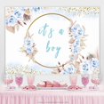thumbnail image 2 of Light Blue Flowers Its A Boy Baby Shower Backdrop, 2 of 5