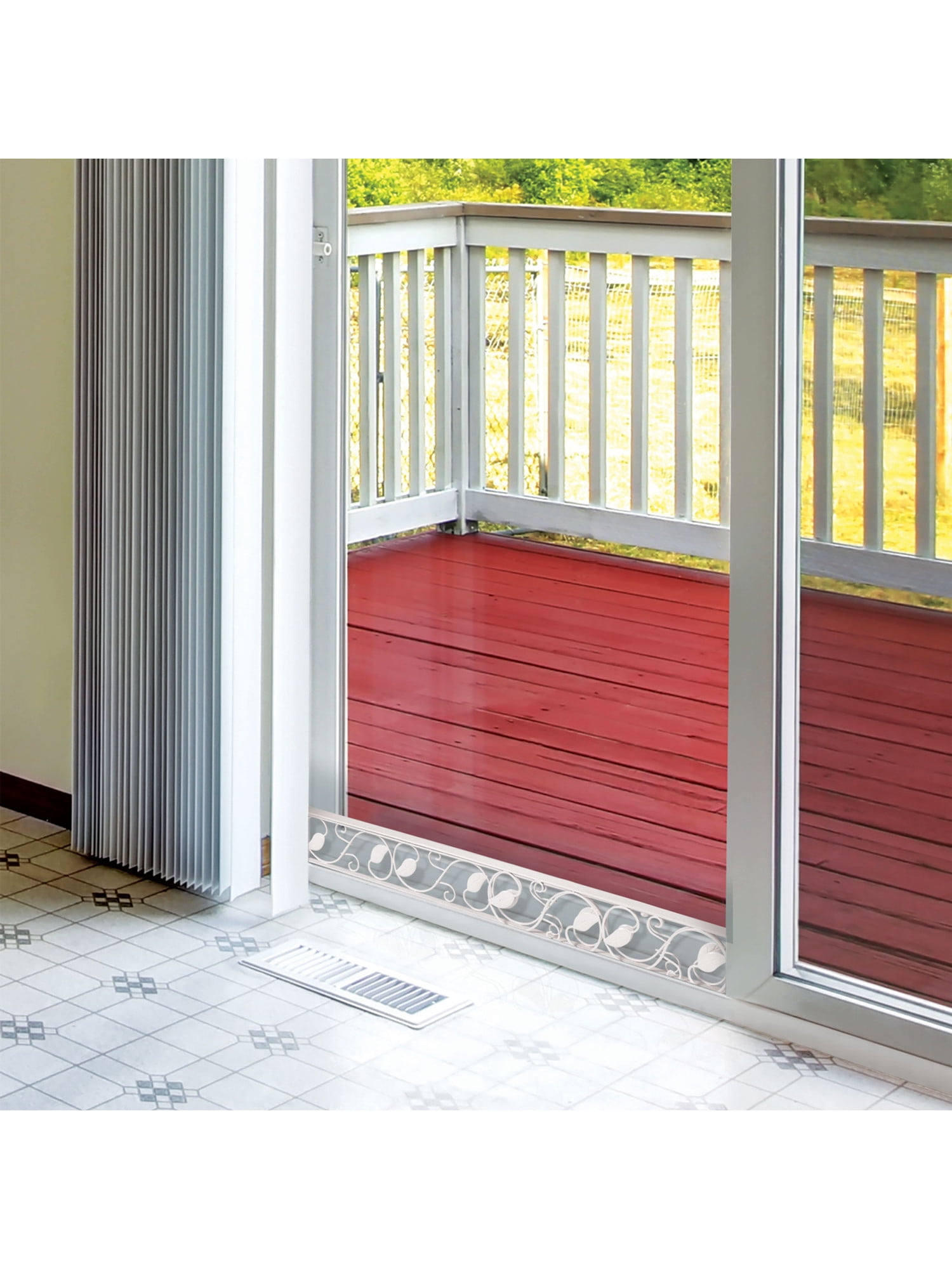 Photo 1 of U.S. Patrol Sliding Door Security Bar - Decorative Adjustable Glass Patio Door Jammer -Door Stopper Blocker Fits in Track To Prevent Opening