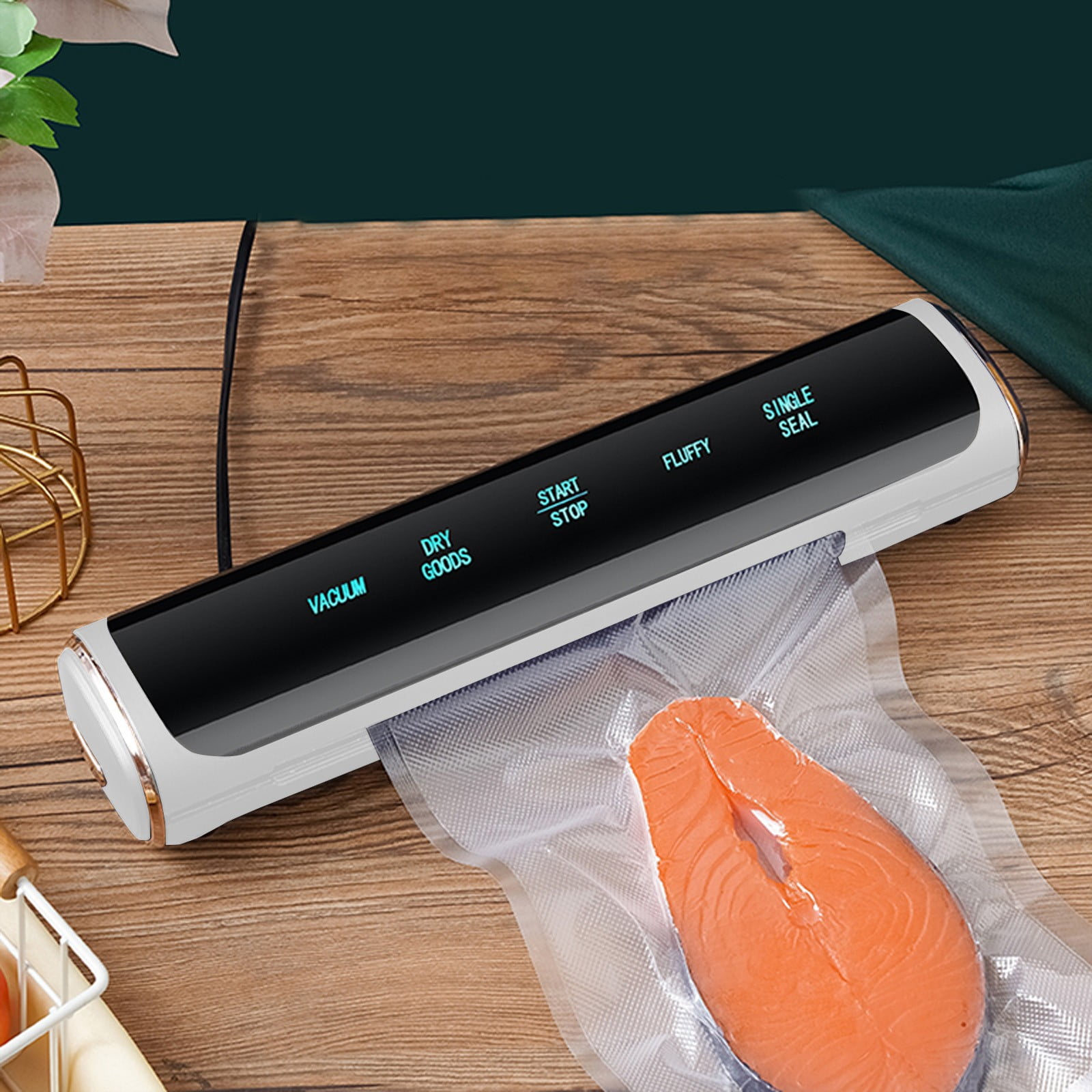 Food Vacuum Sealer Machine With 10 Vacuum Storage Bags For Dry And Moist Foods Airtight Kitchen Sealing Device 120 W 110 V