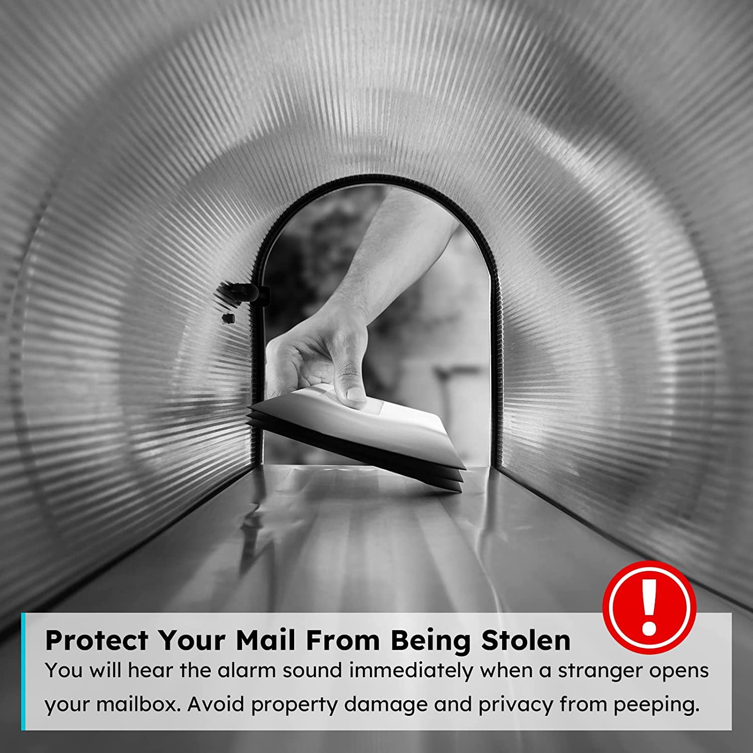 Mailbox Notification System, 200ft Wireless Mailbox Alarm, Instant Alert, Easy DIY Installation, for Metal Mailbox, Curbside Mailbox