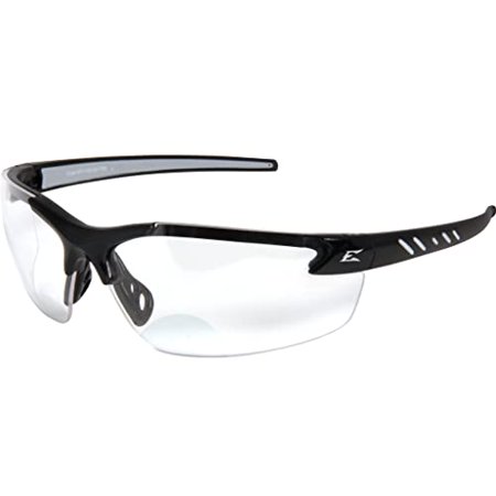 

Edge DZ111-2.0-G2 Zorge G2 Wrap-Around Safety Glasses 2.0 Magnification Anti-Scratch Non-Slip UV 400 Military Grade ANSI/ISEA & MCEPS 5.04 Wide Black Frame / Clear Lens