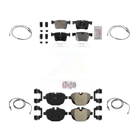 AmeriBRAKES Front Rear Ceramic Disc Brake Pads and Wear Sensors Kit for Car BMW X3 X4 KNW-100287