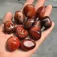 thumbnail image 3 of VIVIDELLE 1x Natural Sardonyx Carnelian Palm Stone Crystal Polished Silk Banded Lace Agate, 3 of 9