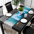 thumbnail image 5 of Coastal Beach Table Runner Cotton Linen 90 Inch Holiday Dresser Scarves, Blue Ocean Summer Sand Mountain Shore Tablerunner for Kitchen Coffee Dining Bedroom Living Room Dinner Scarf Décor 13''x90'', 5 of 9