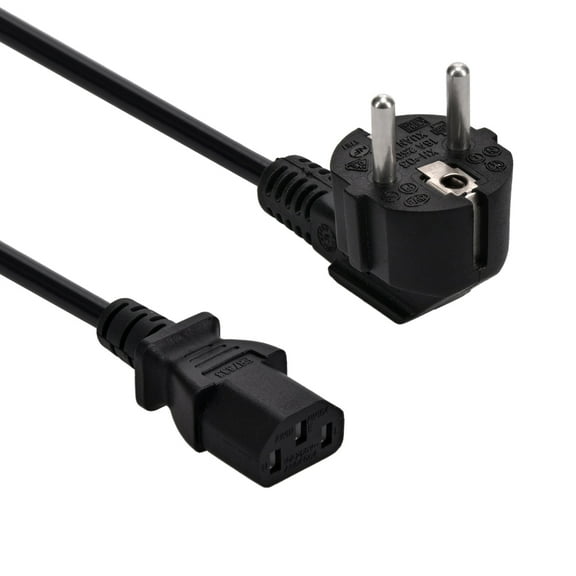 ACCL 6Ft European Power Cord Power Cord Black / H05VV-F0.75/3G S, 1 Pack