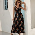 thumbnail image 5 of Cycling Watercolor On Black Sleeveless Dress Dresses Women Summer Evening Dresses Ladies Bohemia Long Dresses, 5 of 9