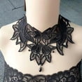 thumbnail image 6 of K-KED Gothic Black Lace Choker Necklace Victorian-Inspired Beaded Detail Adjustable-8035, 6 of 8