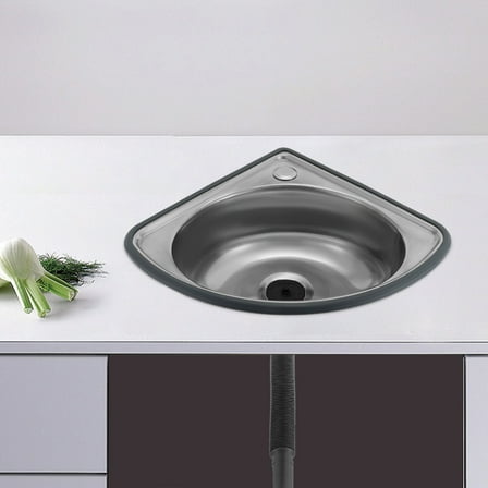 Stainless Steel Triangle Corner Basin Thick Small Sink Wall Mounted Single Bowl