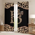thumbnail image 2 of Homewish Cartoon Monogrammed B Black Out Curtains for Teens, Leopard Cheetah Print Curtains Pack of 2 (42x63 Each), Modern Fashion Bedroom Curtains, Window Curtains Decor, 2 of 6