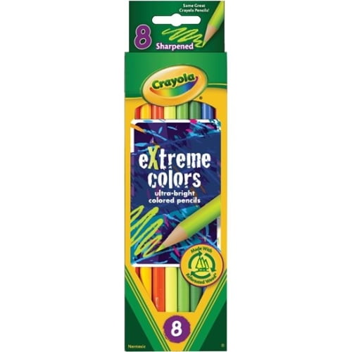 68-1120 Long 3 Pack CRAYOLA EXTREME colored pencils 8/pkg 