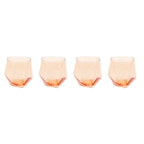 Just Feed Me by Jessie James Decker 4-Piece 15-Ounce Stemless Wine Glass Set, Peach Amber