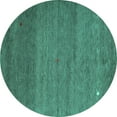 thumbnail image 1 of Ahgly Company Indoor Round Abstract Turquoise Blue Contemporary Area Rugs, 7' Round, 1 of 4