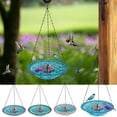 thumbnail image 6 of 2026 New Solar Cascade Hanging Bird Bath Fountain, Outdoor Hanging Bird Bath, Large Humming Birds Baths Fountains, with Solars Pump & Glass Bowl, for Outdoor, Gardens (Pink-Upgraded), 6 of 6