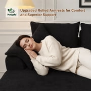 Kelyda 130'' Boneless Sectional Couch, Modern Chenille U Shaped Modular Cloud for Living Room Black